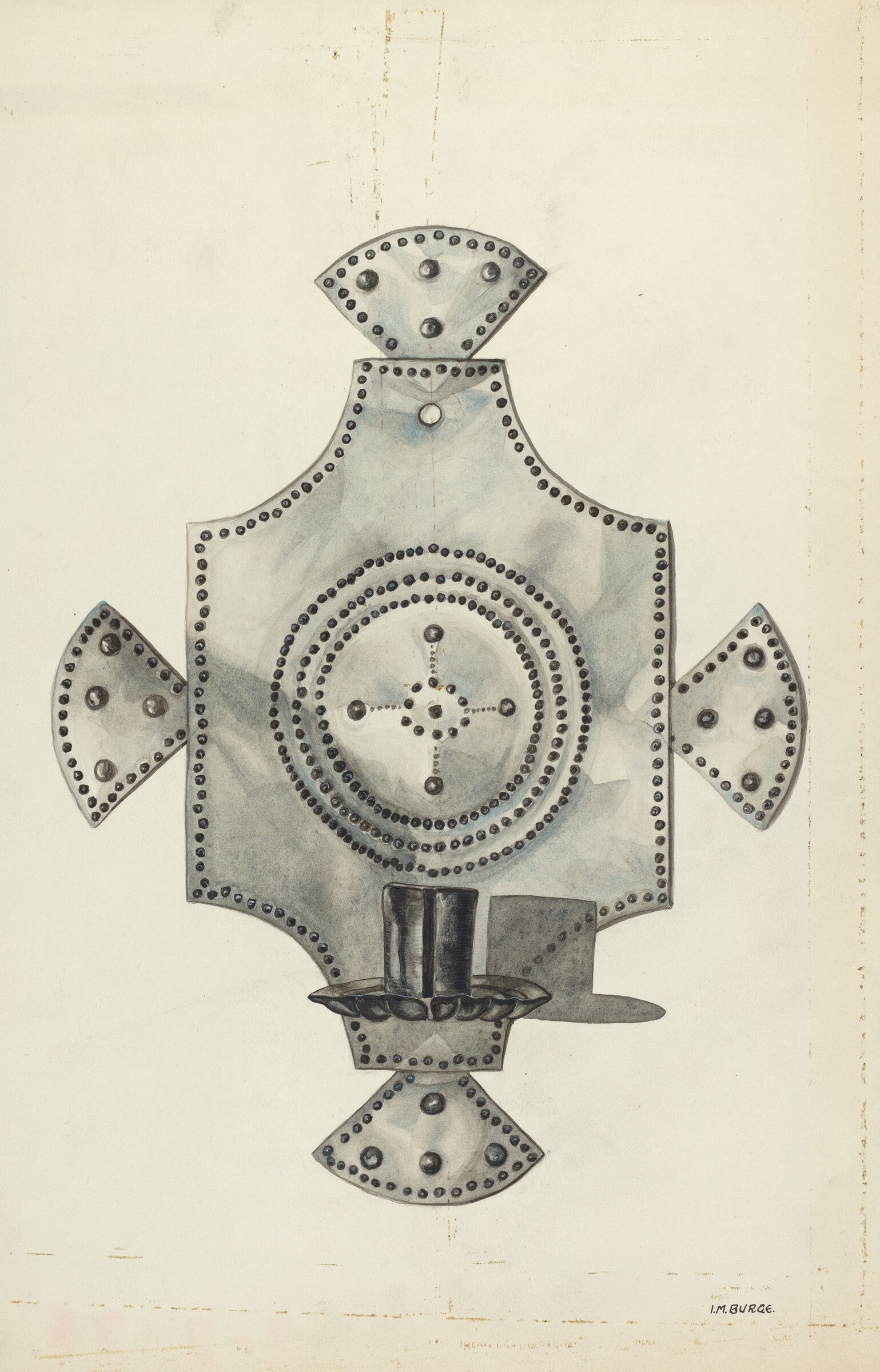 Cut Tin Candle Holder, Irene M. Burge, 1936