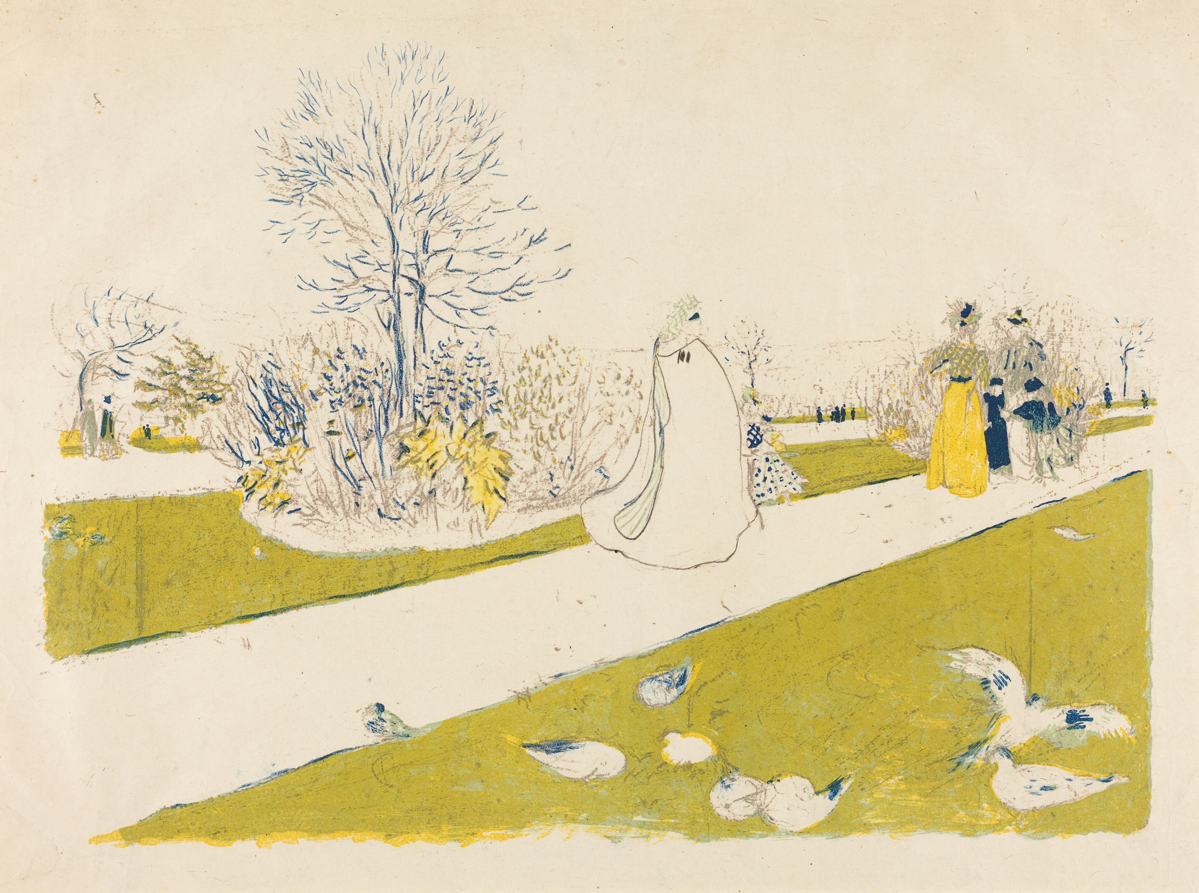 Edouard Vuillard、【Le Soir au Jardin】 The Tuileries Garden (Le jardin des Tuileries) by Edouard Vuillard
