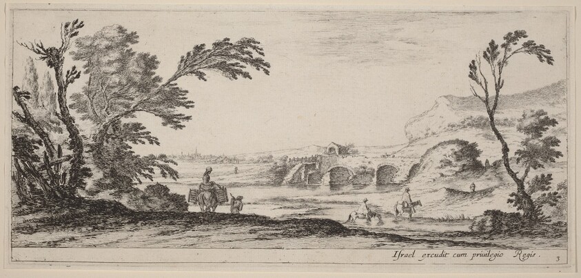 Travelers Fording a Stream