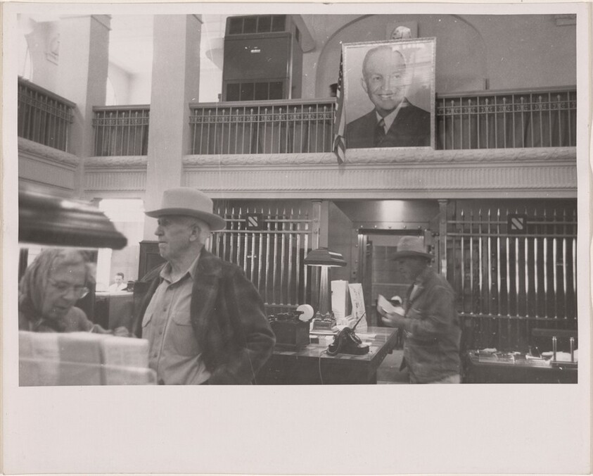 Interior of bank with portrait of Eisenhower--San Antonio, Texas