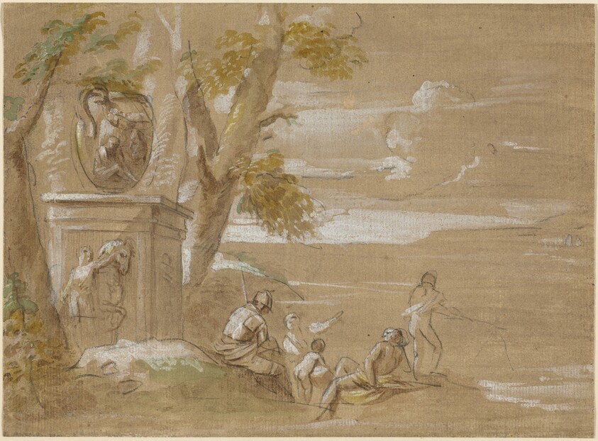 A Landscape with Seated Soldiers and Fishermen