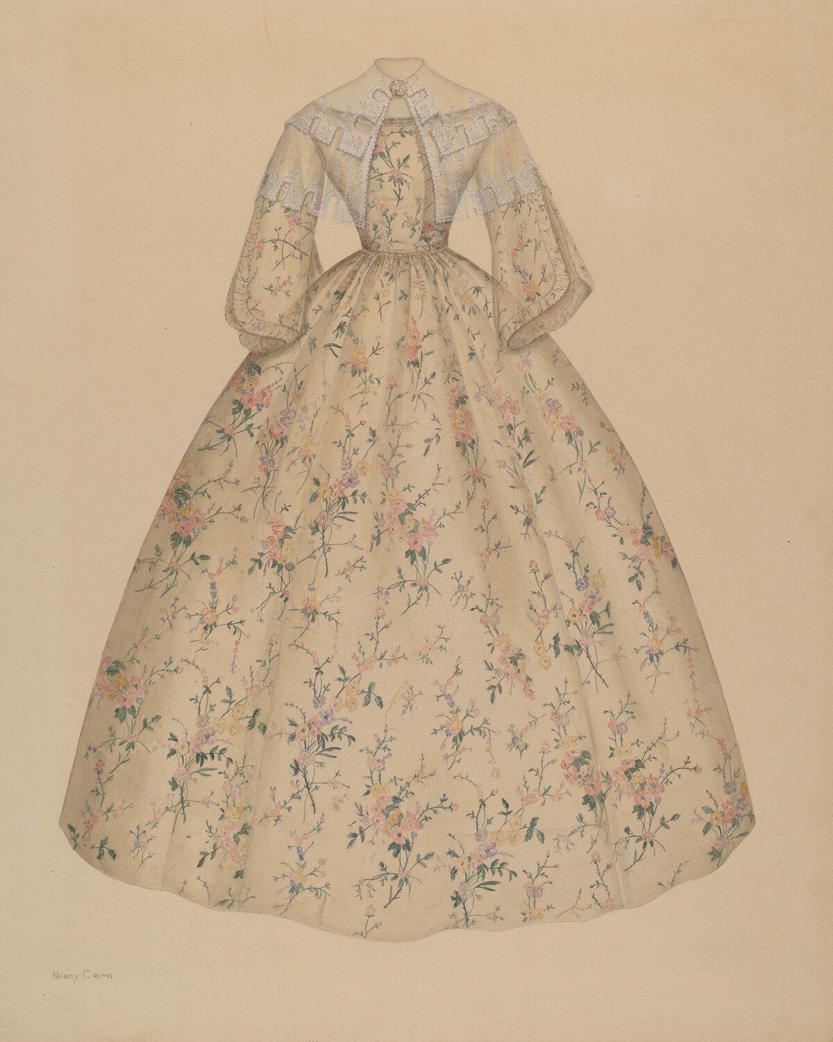 Dress with Cape Collar