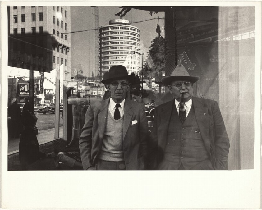 Two men before store window--Hollywood Boulevard