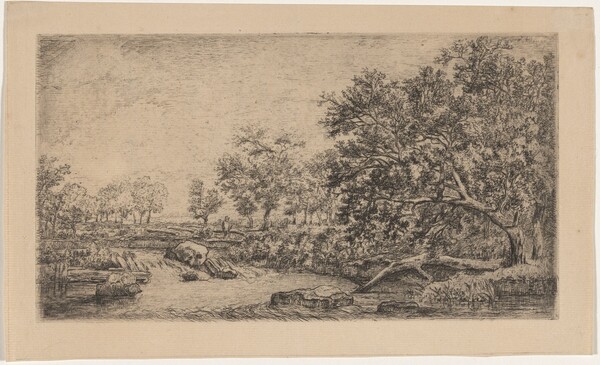 A t Pontchéry, Isère (A Pontcheruy , Isère, vue d’une chute d’eau)