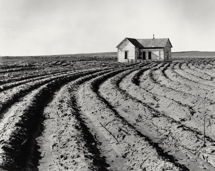Power farming displaces tenants from the land in the western dry cotton area, Childress County, Texas
