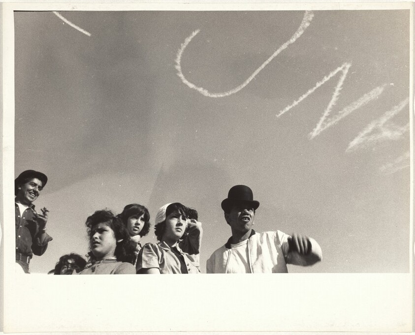 Sky writing, Rose Bowl Parade--Pasadena, California