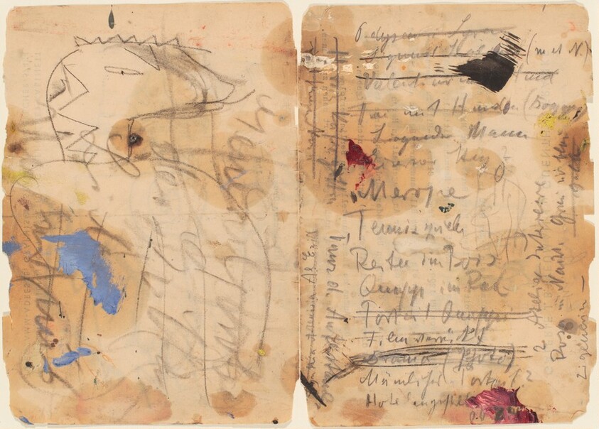 Sketch over Typed Letter from the Galerie J.B. Neumann u. Guenther Franke