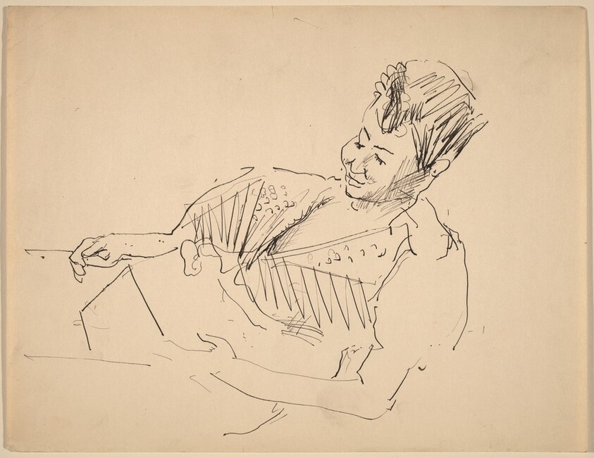 Woman Dozing with Book Turned Over