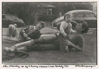 Peter Orlovsky age 23 on Ginny Lehrman's lawn Berkeley, Allen Ginsberg, 1956, printed later