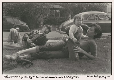Peter Orlovsky age 23 on Ginny Lehrman's lawn Berkeley, Allen Ginsberg, 1956, printed later