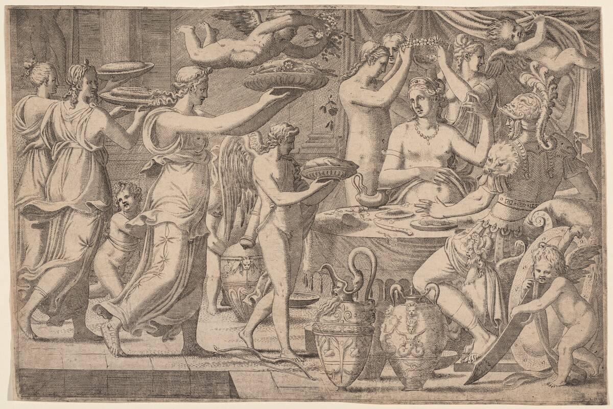 Venus and Mars Served by Cupid and the Three Graces