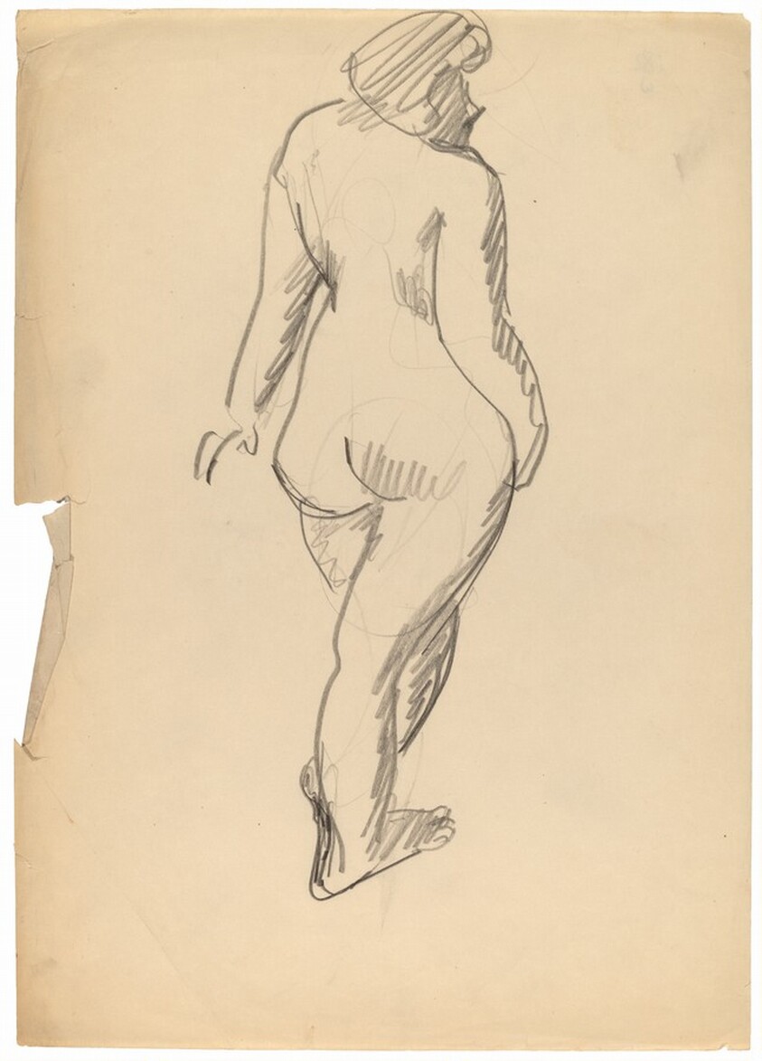 Rear View of Standing Nude
