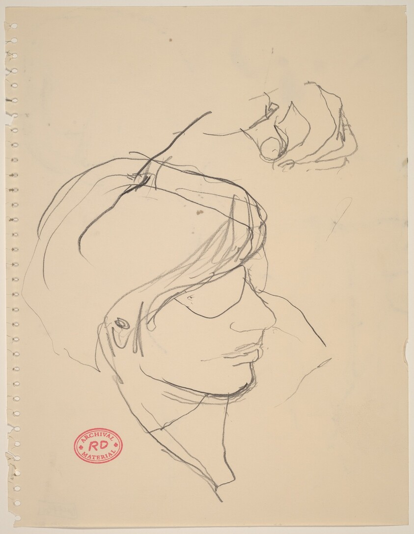 Untitled [study of a woman's head and hand]