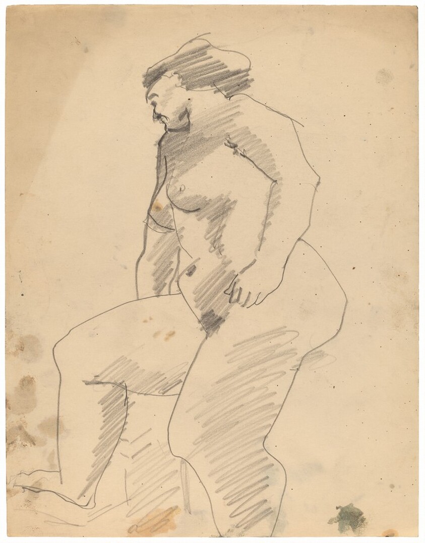 Standing Female Nude, Right Knee Raised, in Profile to Right