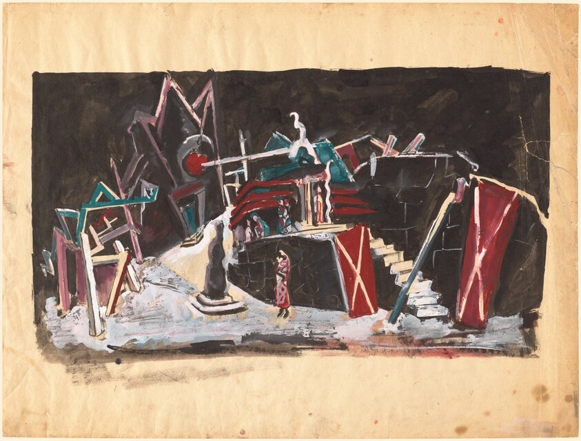 Untitled [Stage Set with Figures]