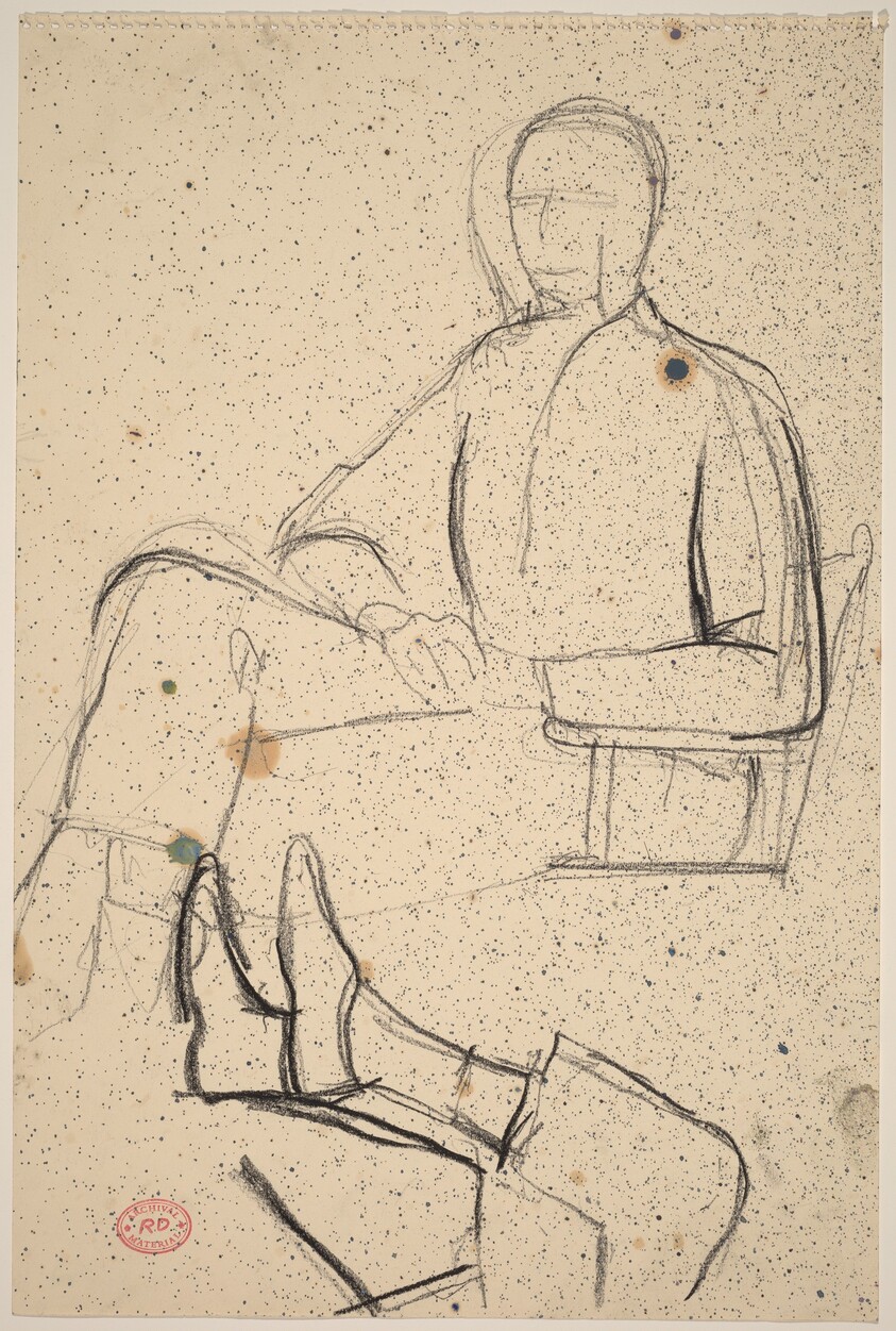 Untitled [two studies: seated man and feet]