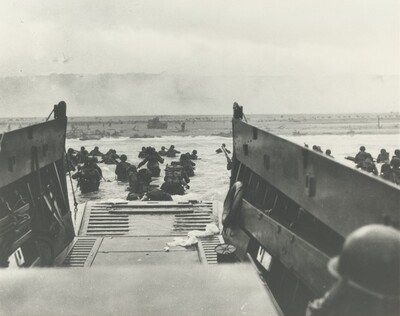 Title from caption on object: “Army Troops Land on ‘Omaha’ Beach during the Initial Landings...”