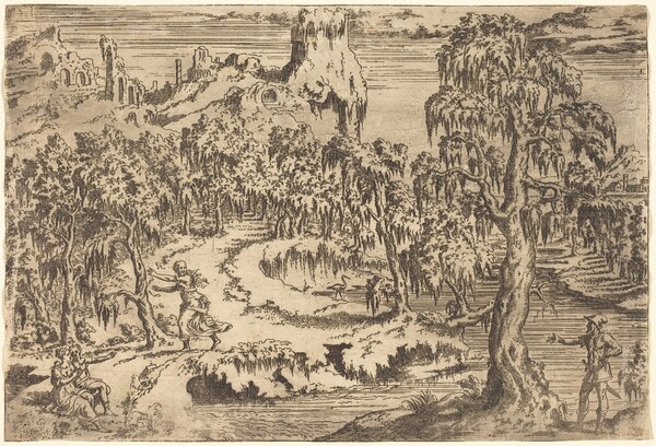 Landscape with a Woman Fleeing at the Sight of a Soldier
