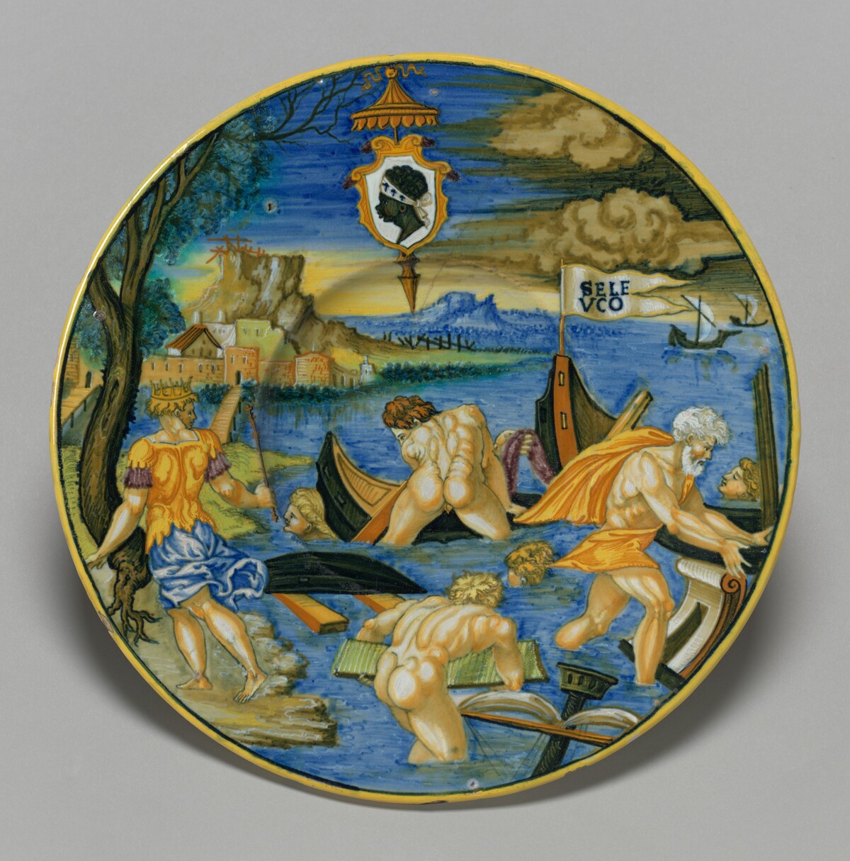 Plate with the sinking of the fleet of Seleucus (from the Pucci Service)