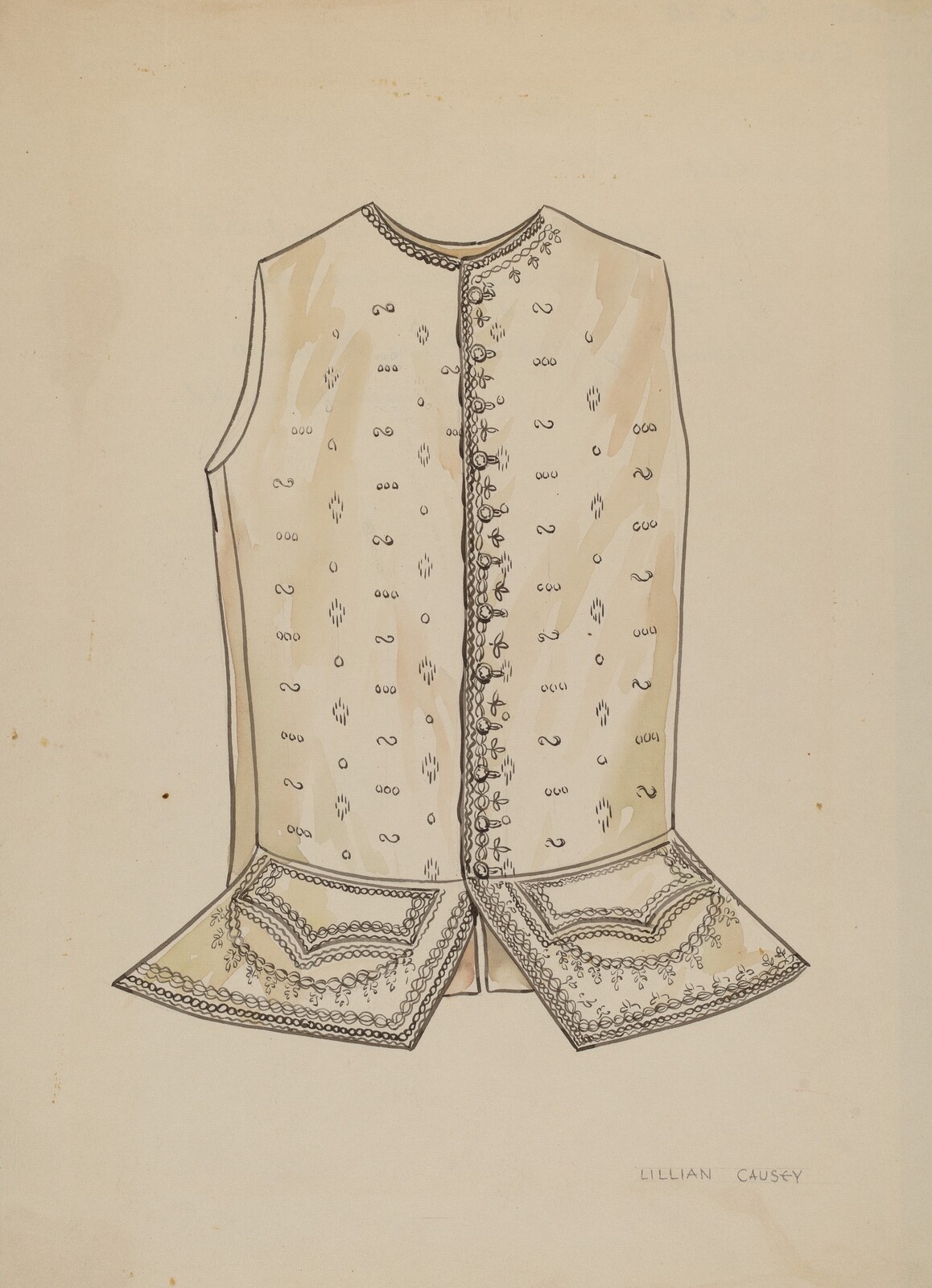 Man's Vest, Lillian Causey, 1935/1942