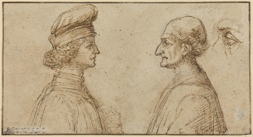 Bust of Two Men [recto]