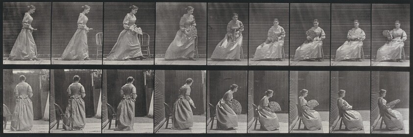 Plate Number 240. Sitting and flirting a fan