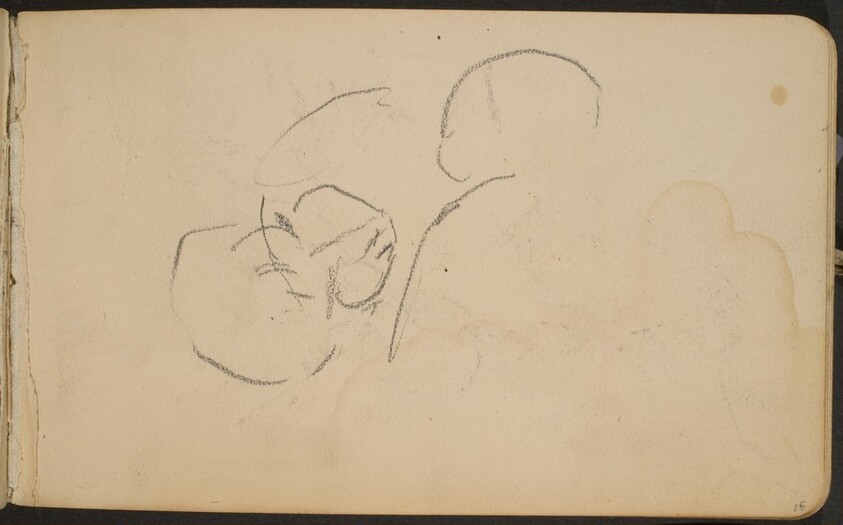 begonnene Skizze, wohl zweier Köpfe (Initial Sketch) [p. 15]