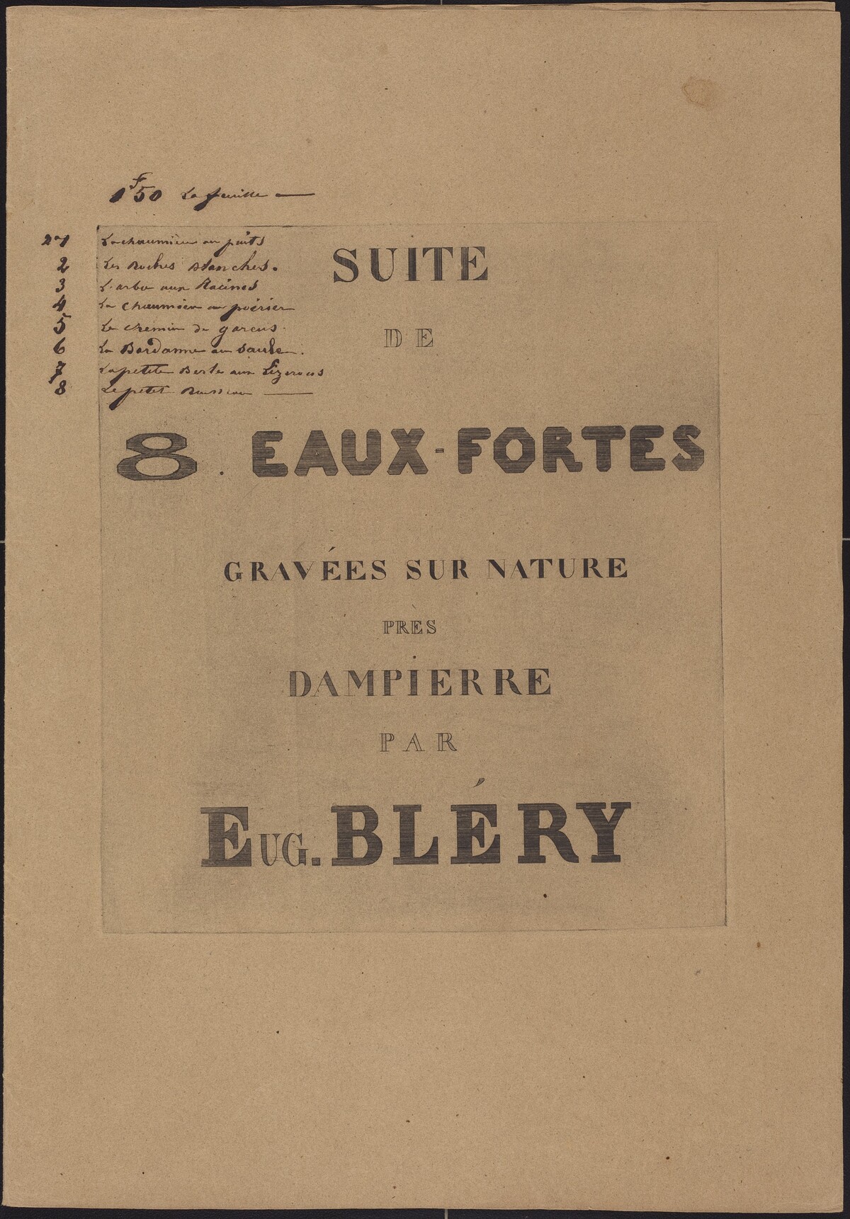 8 Eaux-Fortes Gravées sur Nature