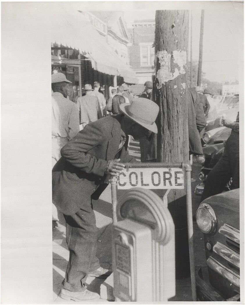 Man at segregated water fountain--Alabama