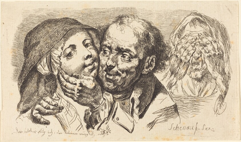 Young Woman Embraced by an Older Man