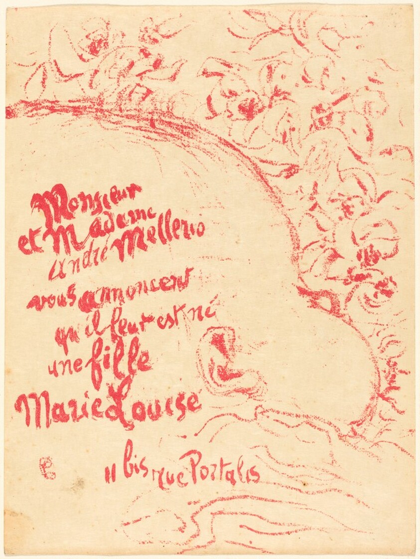 Birth Announcement for Marie-Louise Mellerio