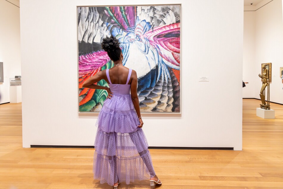 A visitor enjoying National Gallery Nights
