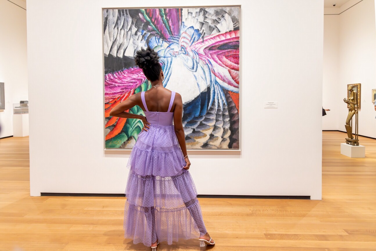 A visitor enjoying National Gallery Nights