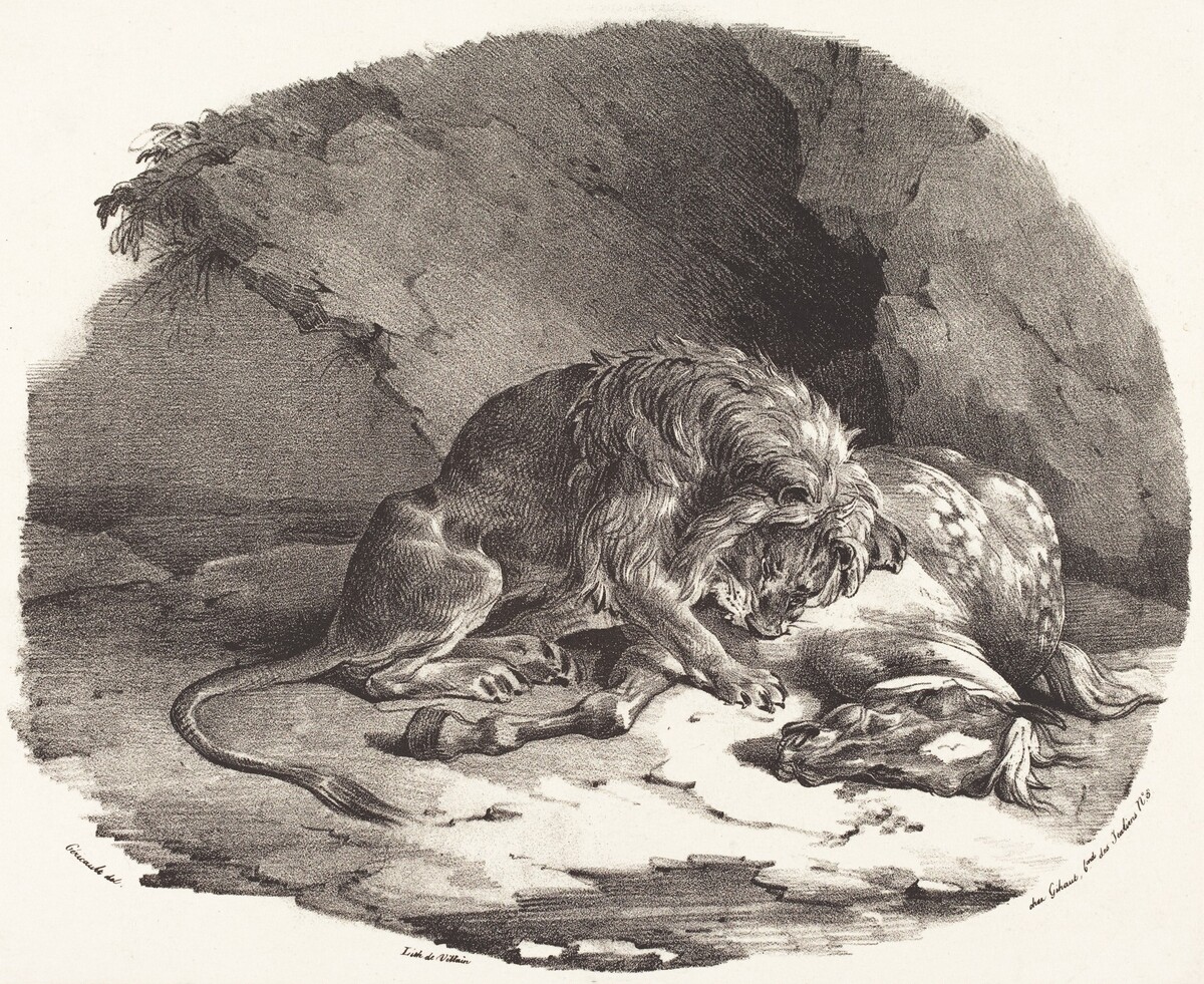 Horse Devoured by a Lion (Cheval devore par un lion)