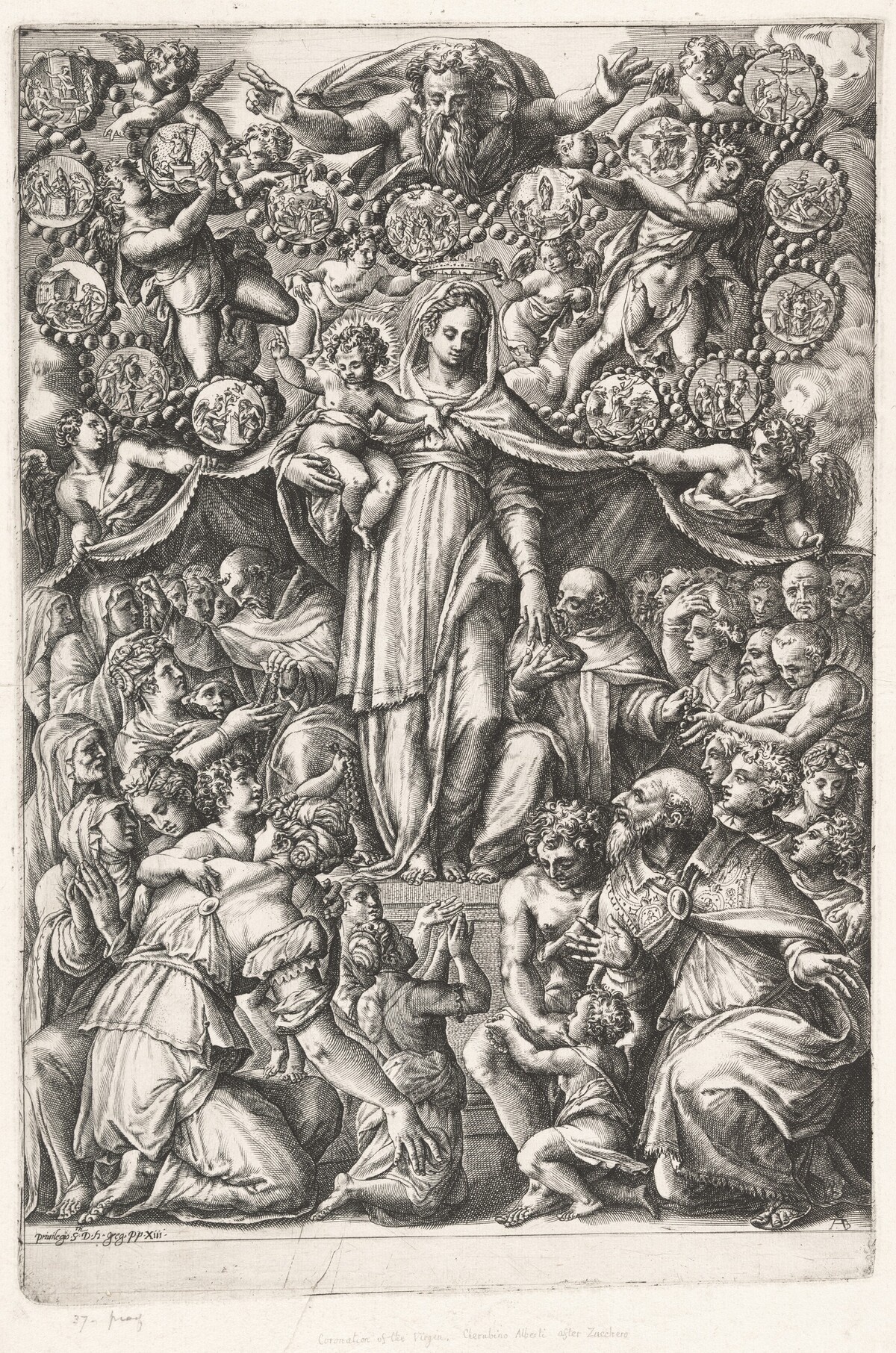The Virgin of the Rosary with Saint Dominic and a Monk