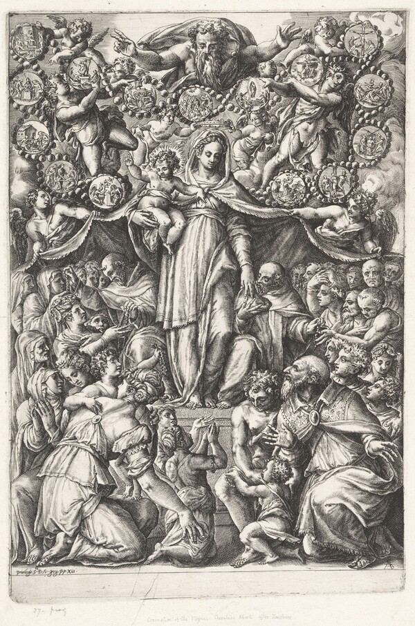 The Virgin of the Rosary with Saint Dominic and a Monk