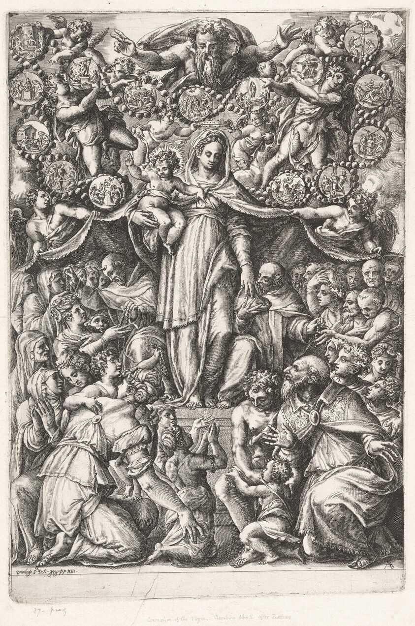 The Virgin of the Rosary with Saint Dominic and a Monk