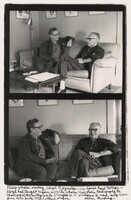 Philip Whalen visiting Lloyd Reynolds, his house Reed College- Lloyd had taught Snyder Welch & Whalen their Italic Calligraphy & Challenged McCarthyism & brought W.C. Williams to read, early 1950's. Here late July 1963, Portland Oregon., Allen Ginsberg, 1963, printed later