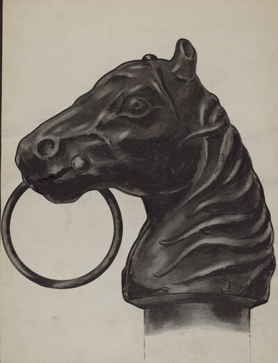 Horse Head Hitching Post