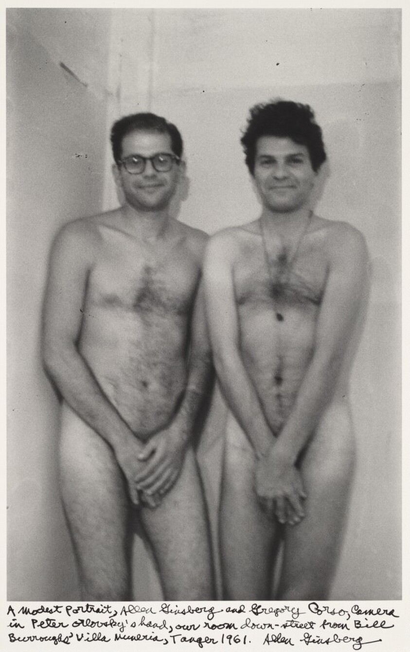 A modest portrait, Allen Ginsberg and Gregory Corso, camera in Peter Orlovsky's hand, our room down-street from Bill Burroughs' Villa Muniria, Tangier 1961