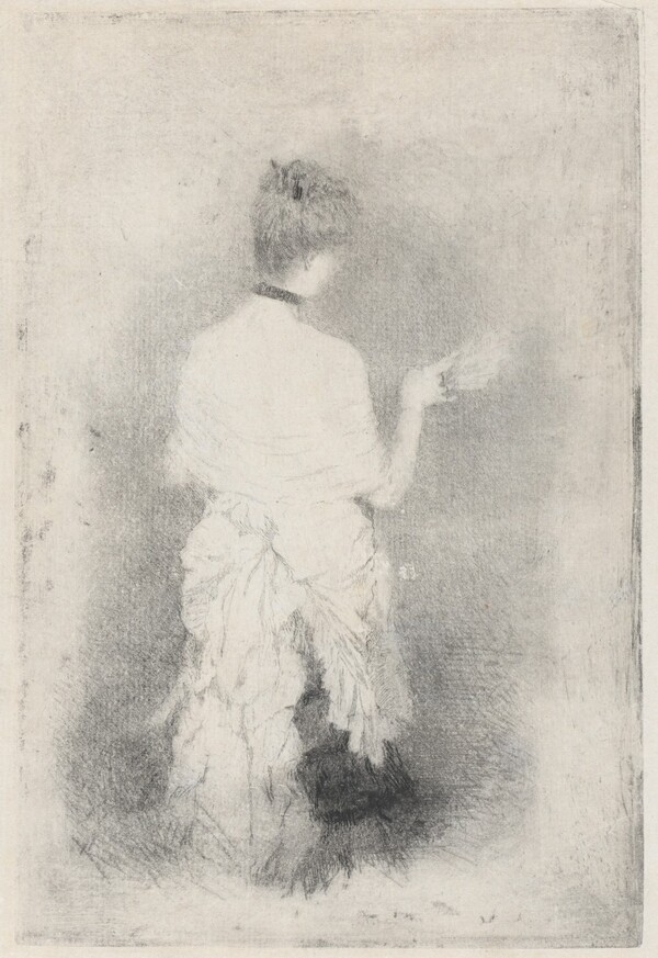 Elegant Young Woman Seen from Behind