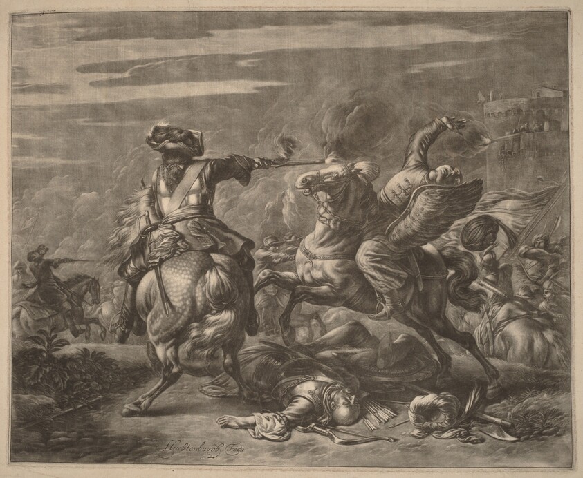 A Horseman Shooting a Turk from His Horse