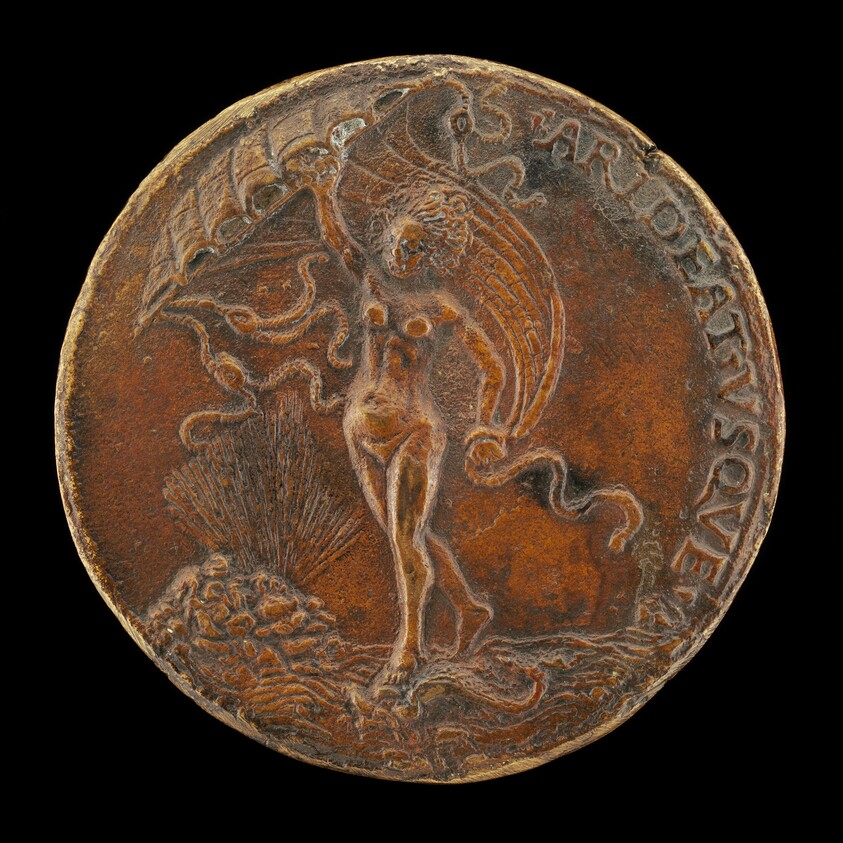 Fortune with Sail, on a Dolphin [reverse]