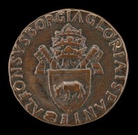 Borgia Arms with Tiara [reverse], Andrea Guacialoti, 1455/1458