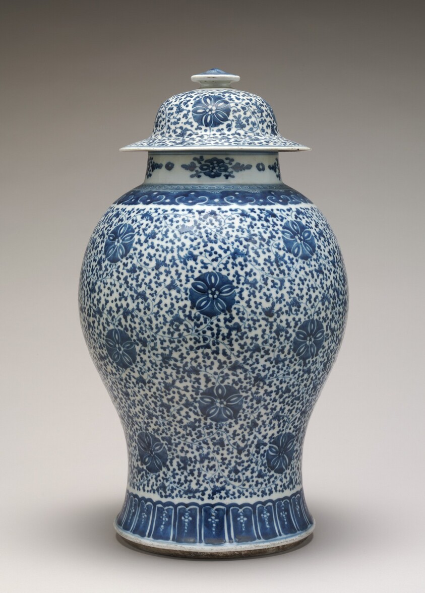 Blue and White Jar with Cover
