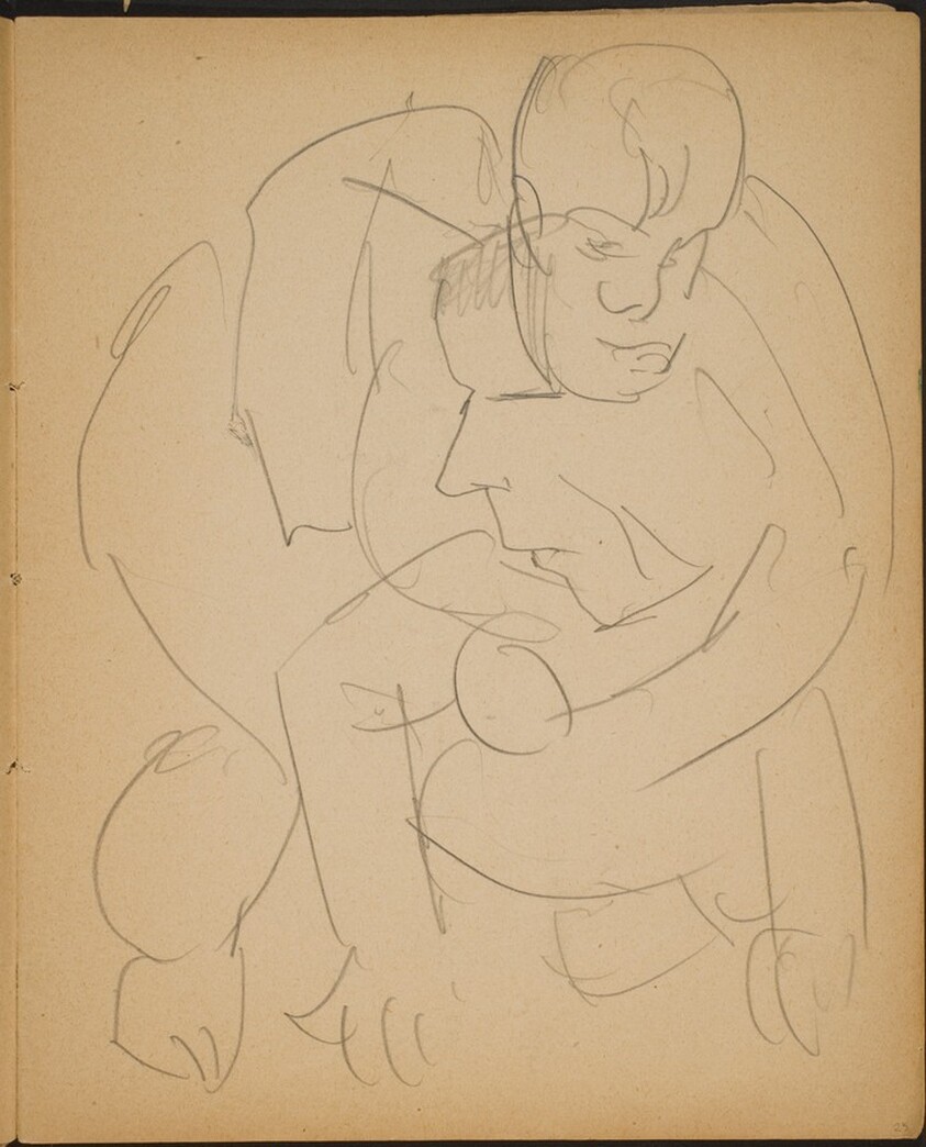 Zwei ineinander verschlungene Ringkämpfer (Two Wrestlers Intertwined) [p. 25]