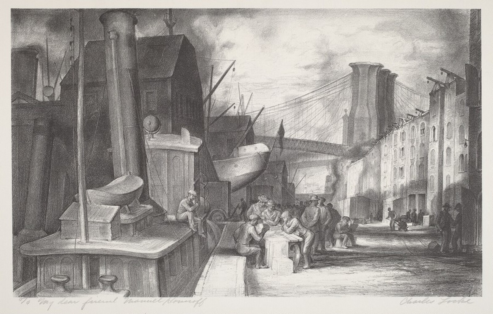 The Docks, Charles Wheeler Locke, 1935