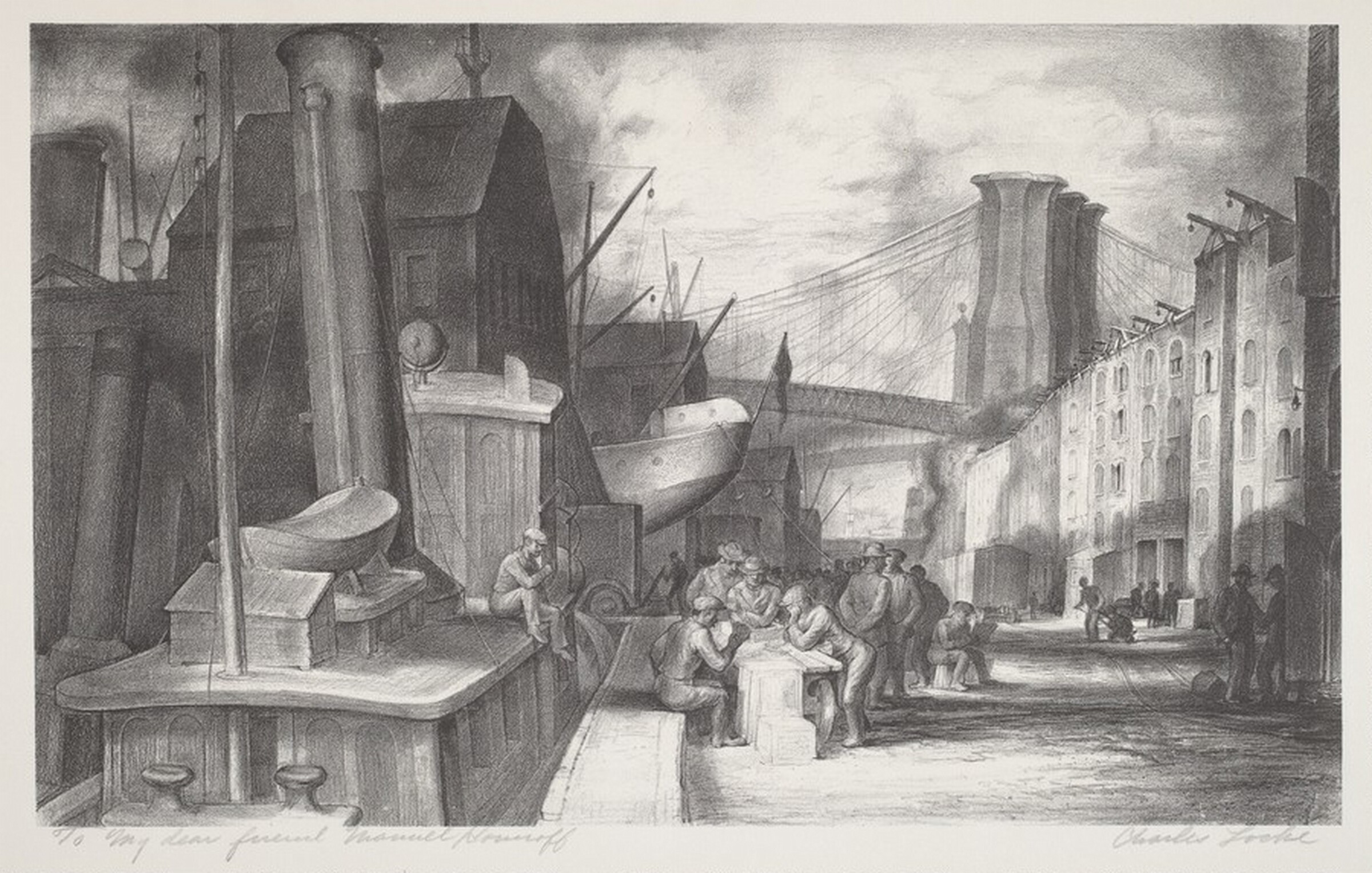 The Docks, Charles Wheeler Locke, 1935