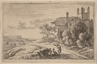 Building with a Square Tower, Herman van Swanevelt