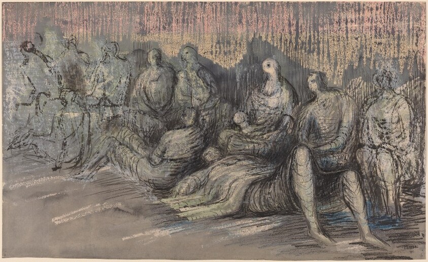 Figures in an Underground Shelter